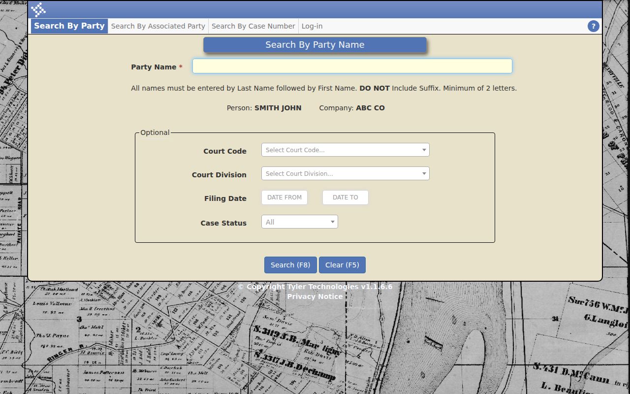Liberty County Tyler CM Web Search party-search route
