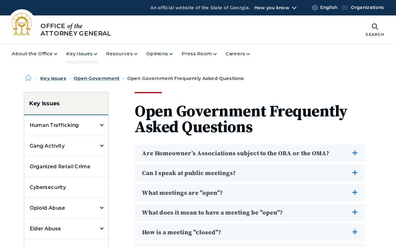 Georgia Attorney General guidance on access to court records