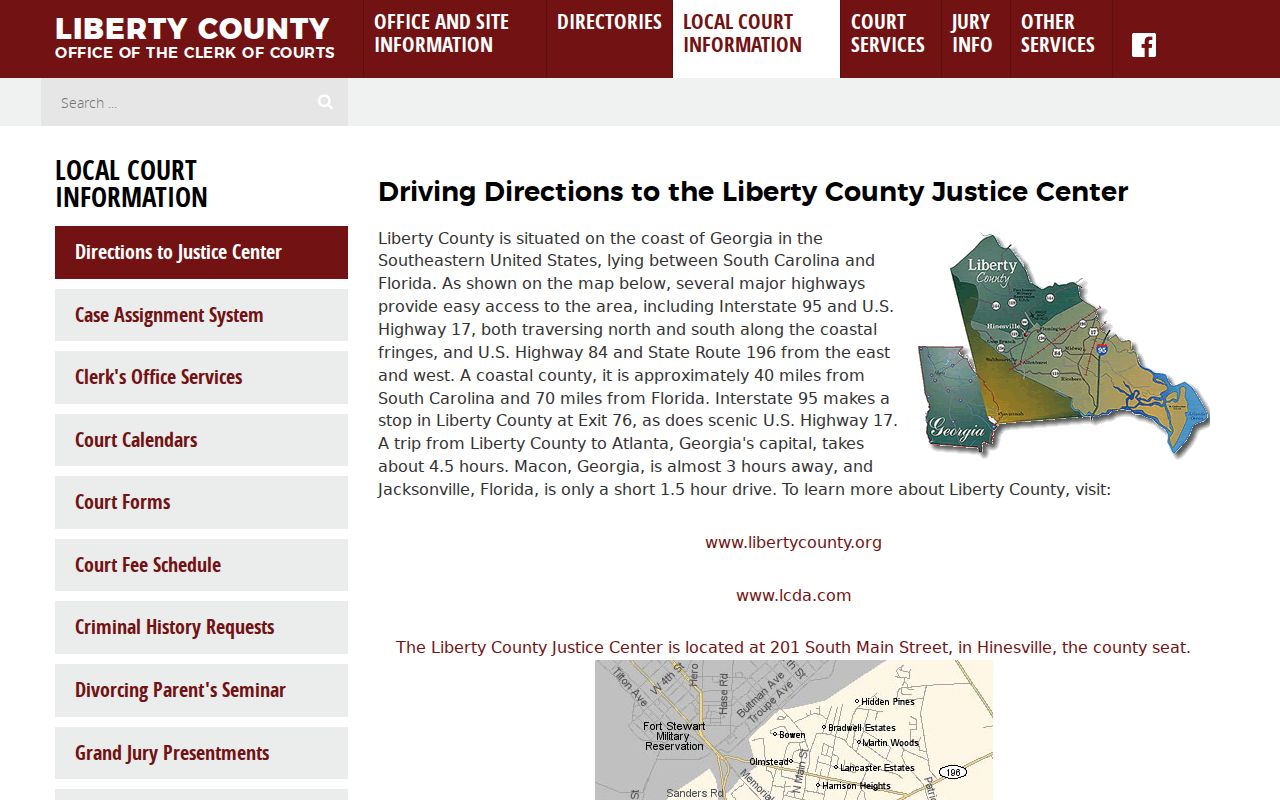 Liberty County Justice Center photographs and official directions