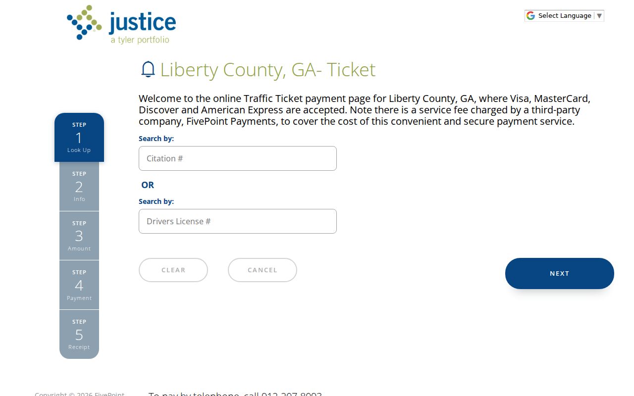 Liberty County traffic ticket lookup and payment portal